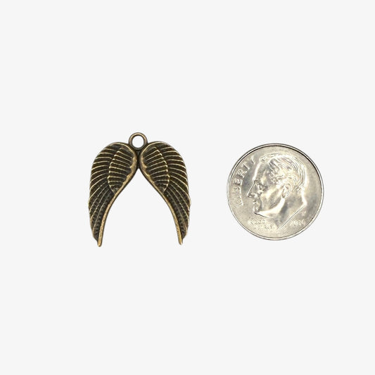 bronze angel wings charm
