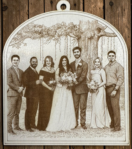 Custom Laser Engraved Photo Ornament