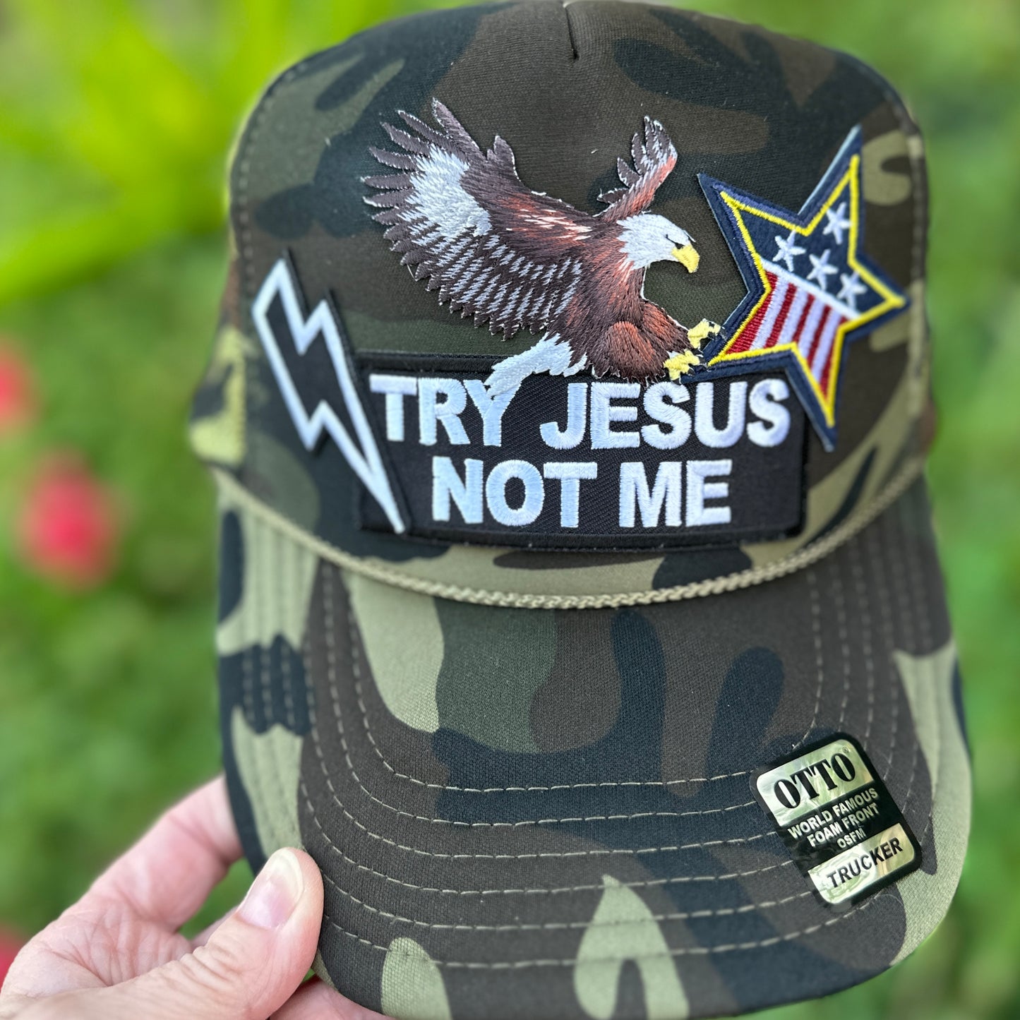 Try Jesus Not Me Trucker Hat