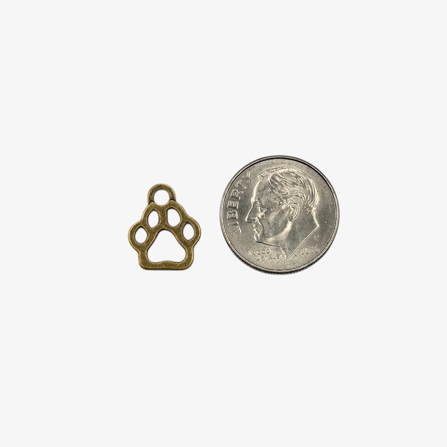 Bronze Paw Print Charm