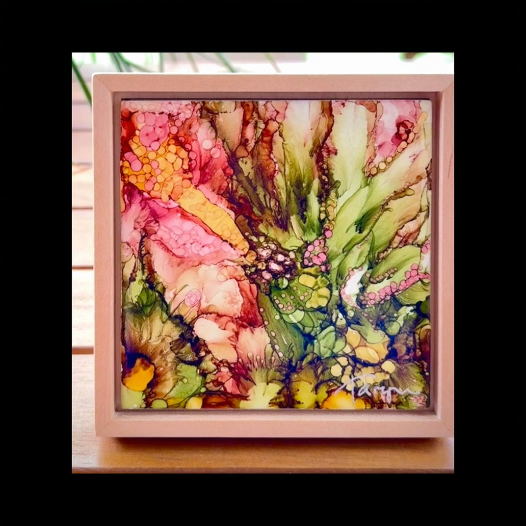 framed alcohol ink artwork