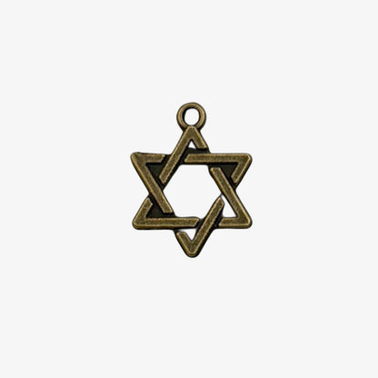 Bronze Star of David pendant on a white background
