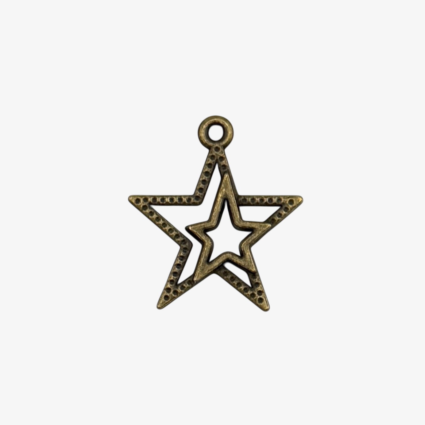 Bronze star-shaped pendant on a white background