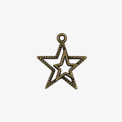 Bronze star-shaped pendant on a white background