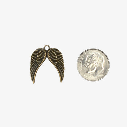 bronze angel wings charm