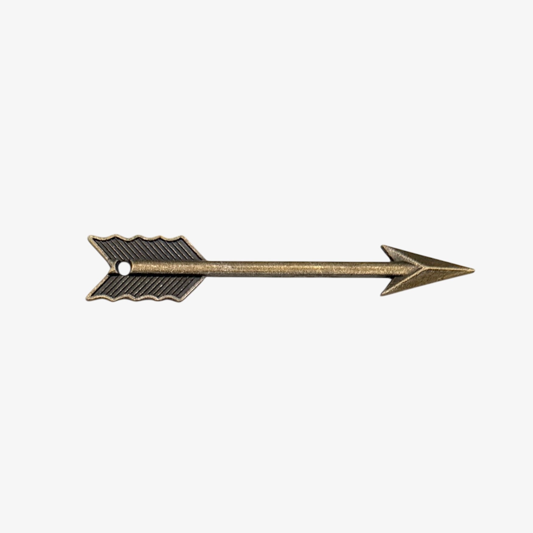 Decorative arrow-shaped object on a white background