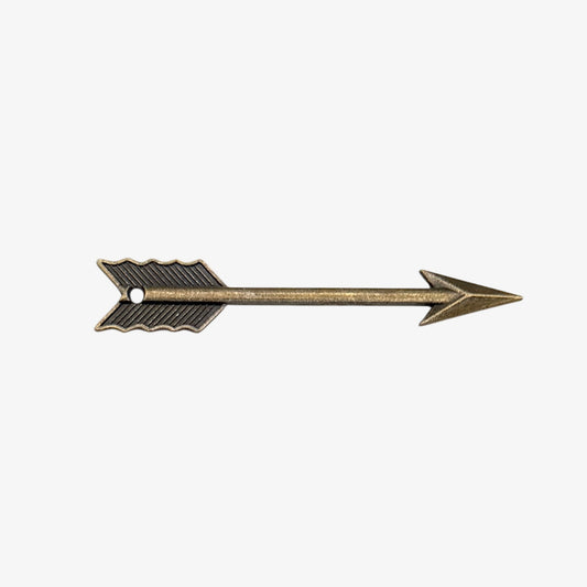 Decorative arrow-shaped object on a white background