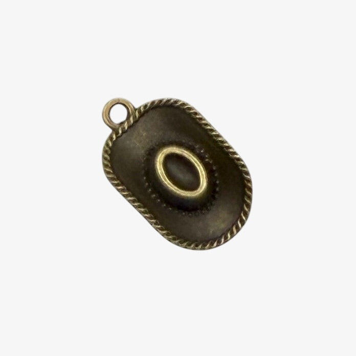 bronze cowboy hat charm 