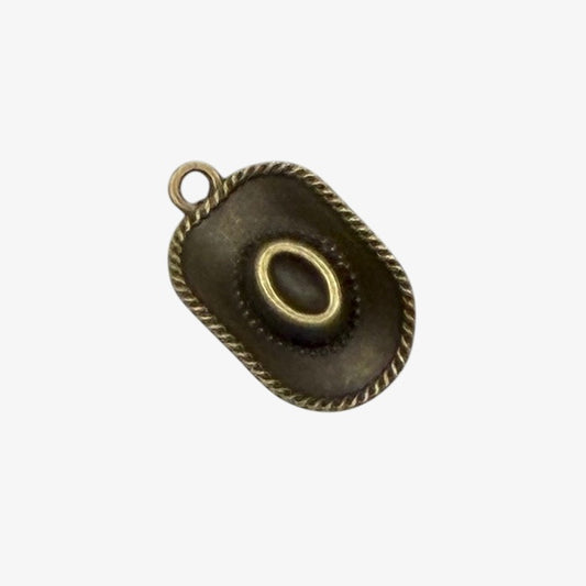 bronze cowboy hat charm 