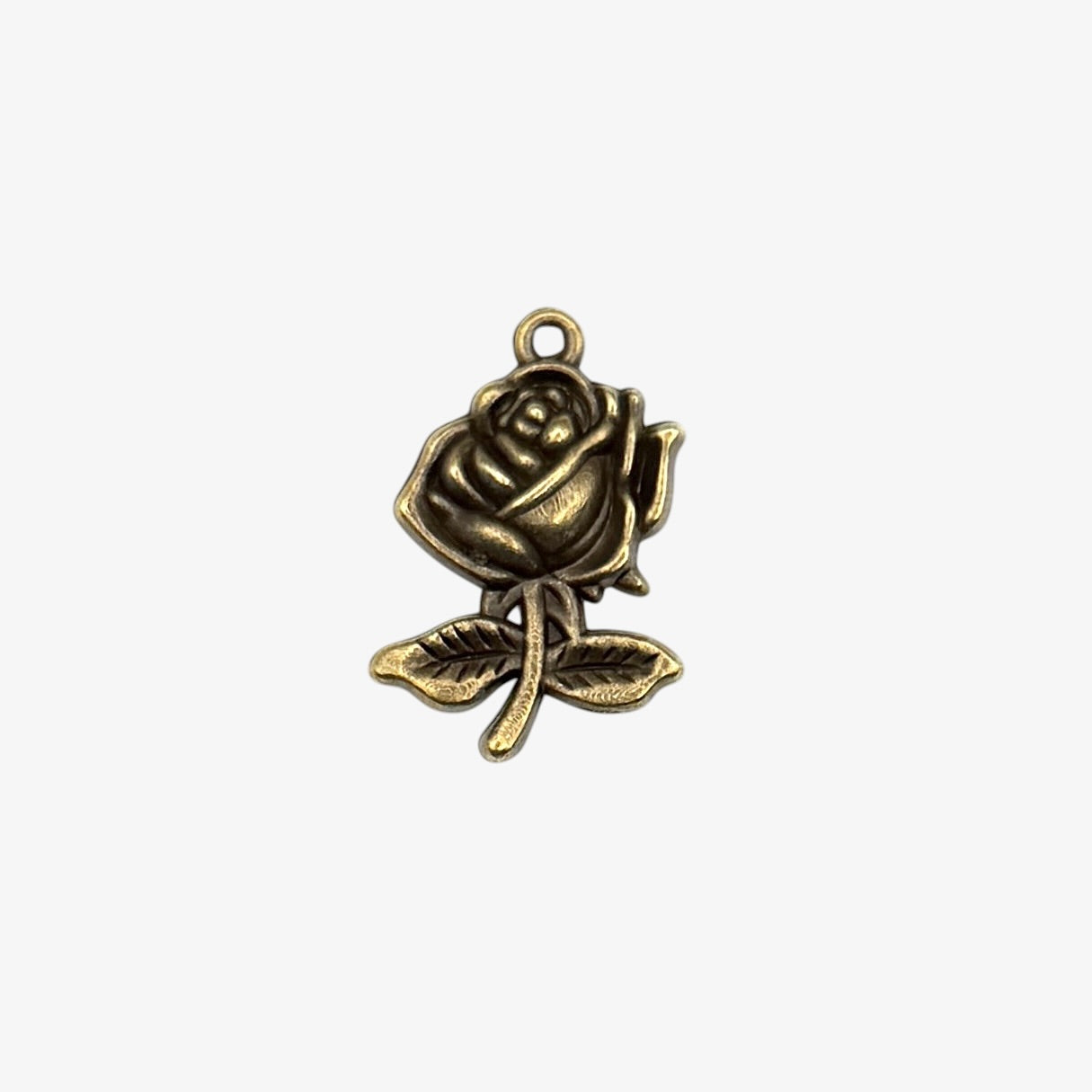 bronze rose flower charm