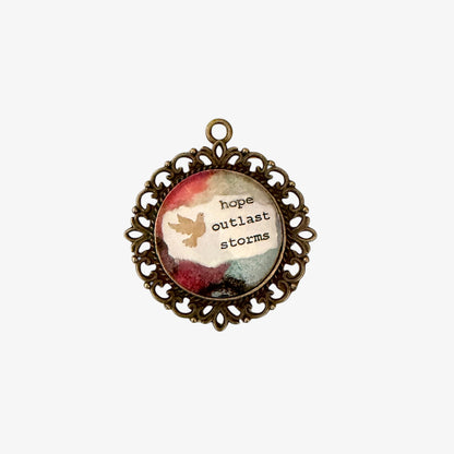 Round glass cabochons pendant