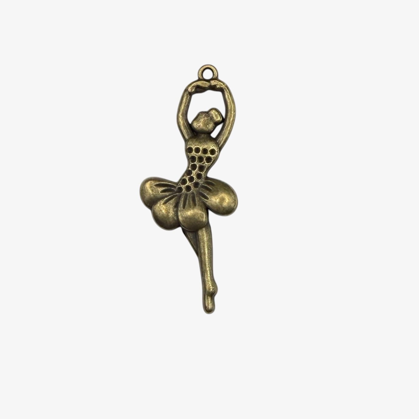 Bronze ballerina pendant on a white background