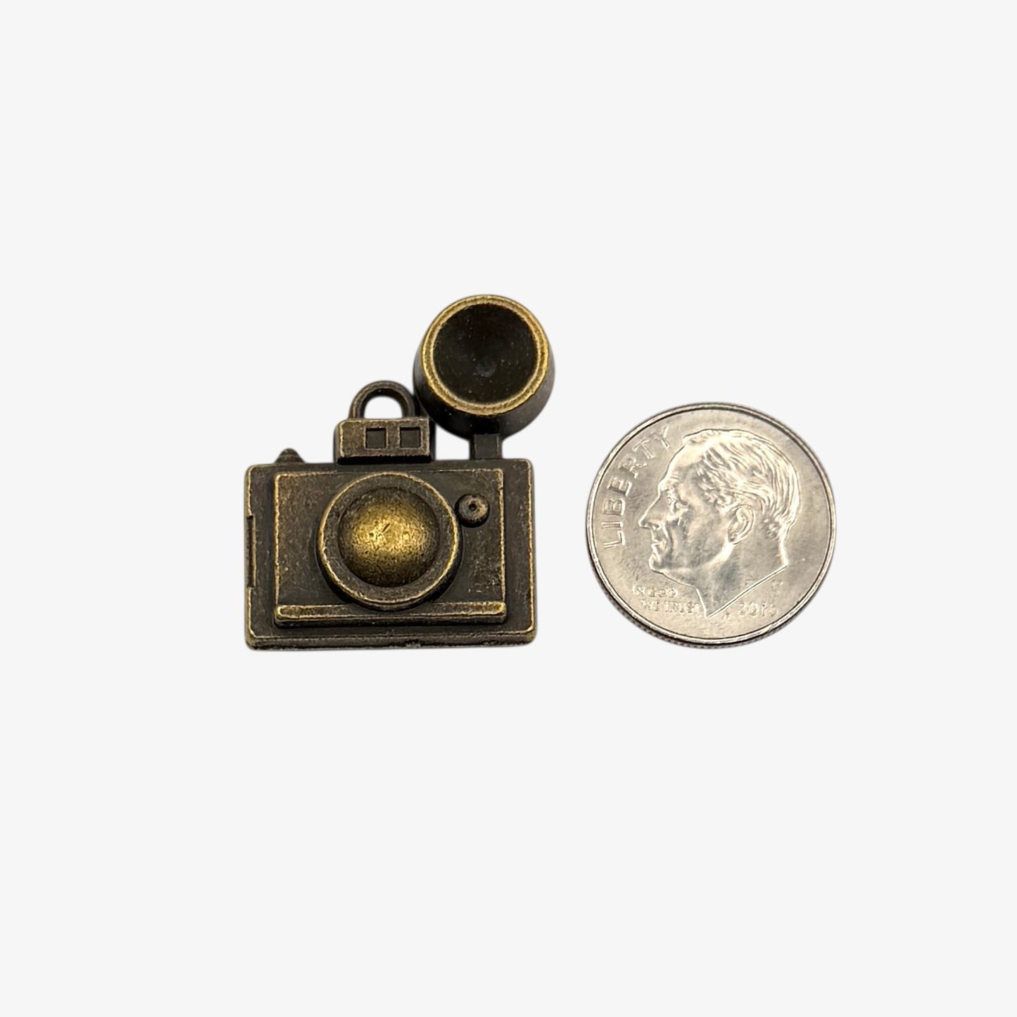 Small bronze camera charm 