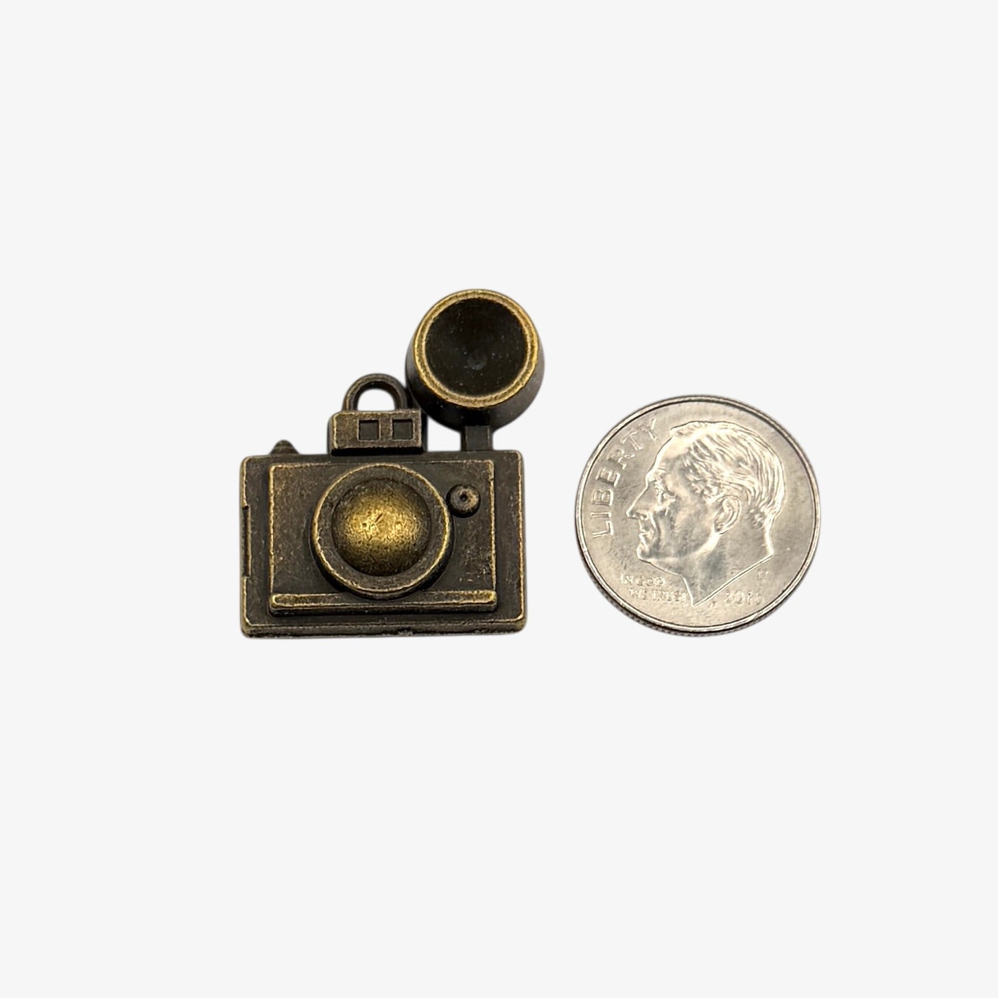 Small bronze camera charm 