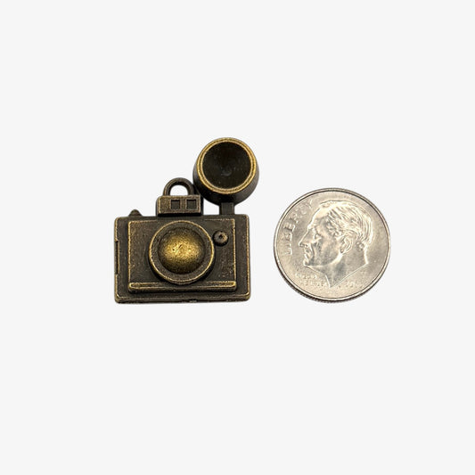 Small bronze camera charm 