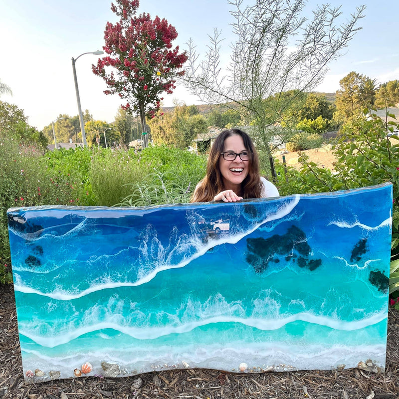 Original commissioned resin ocean art