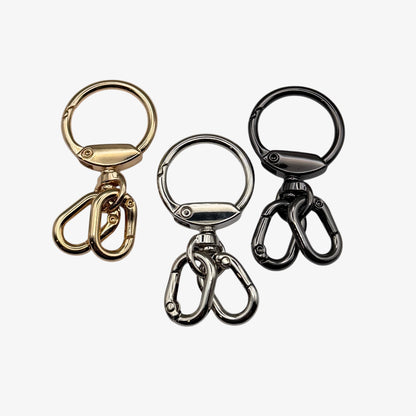 Dual Clip Swivel Key Ring Bag Clip