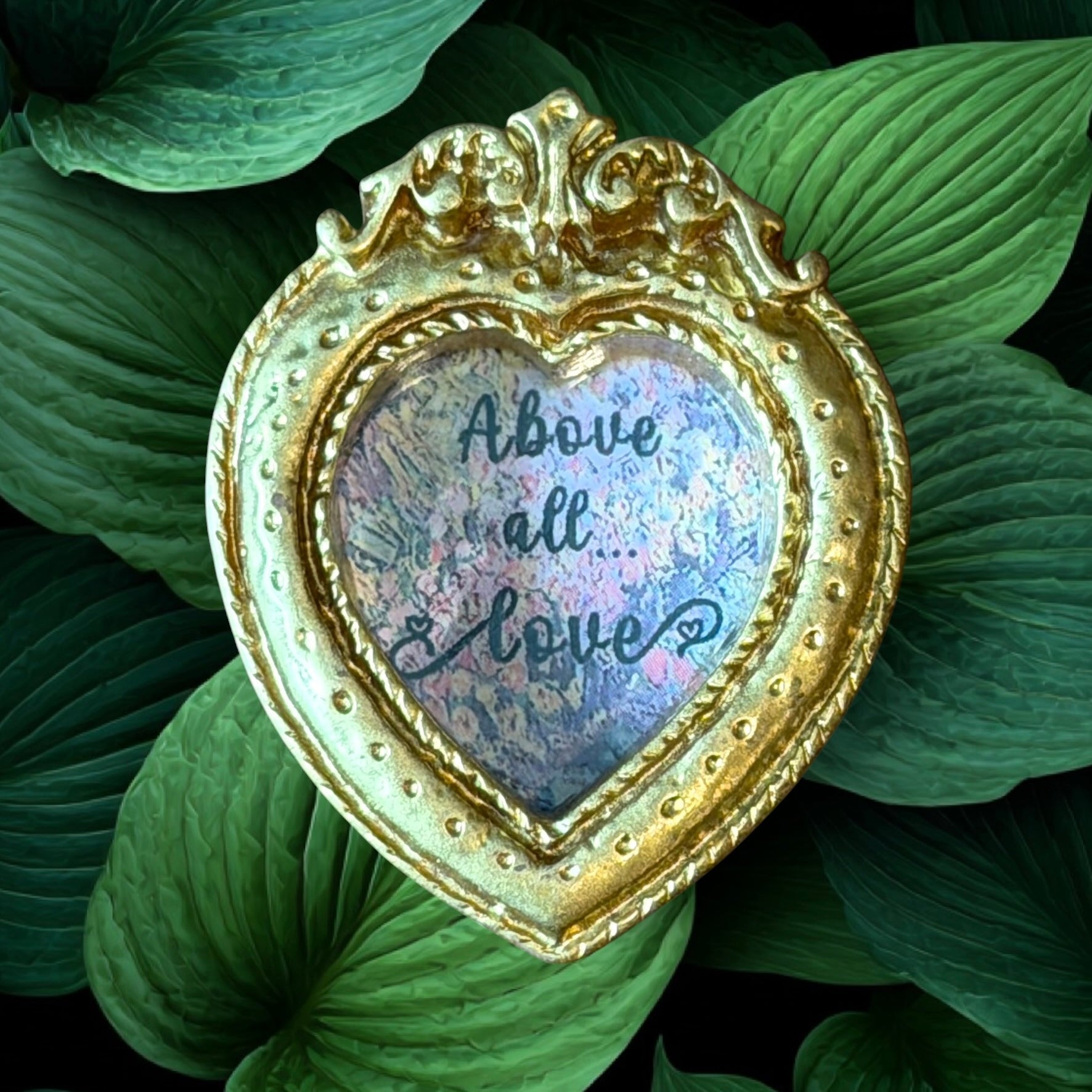 Gold Vintage Mini Frame Magnet with inspirational saying