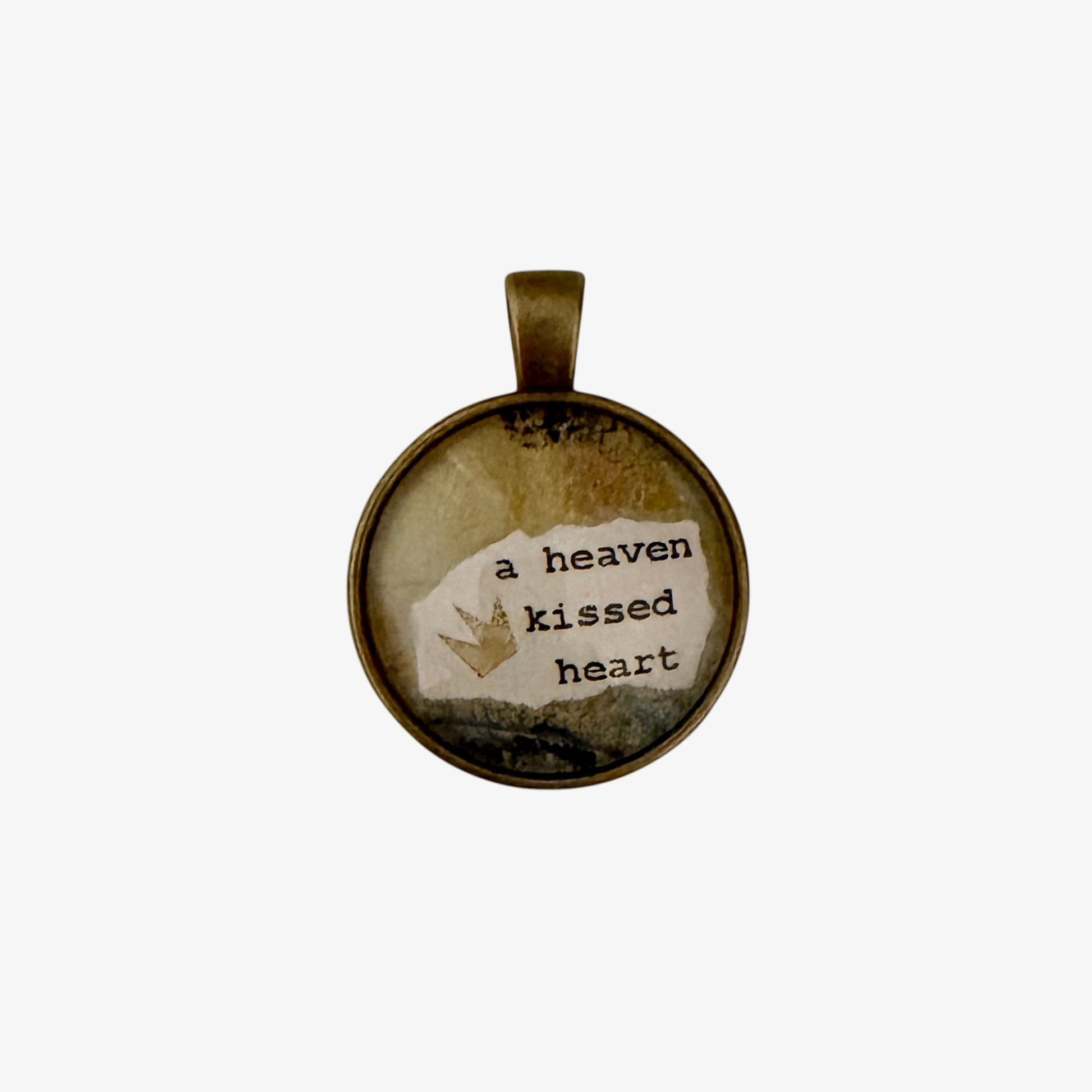 Bronze glass cabochons pendant