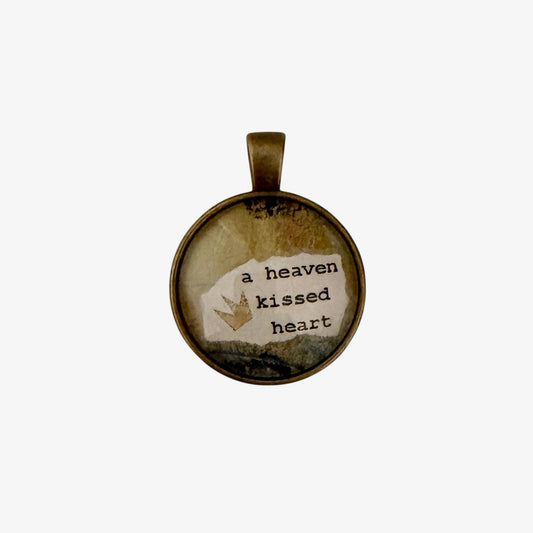Bronze glass cabochons pendant