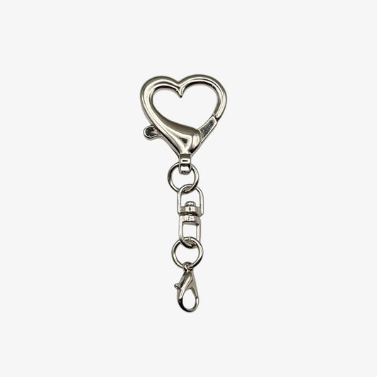 Silver Heart Keychain Bag clip