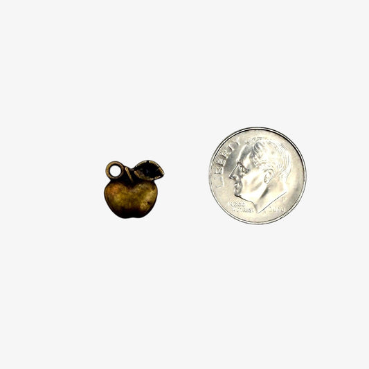 bronze tiny apple charm