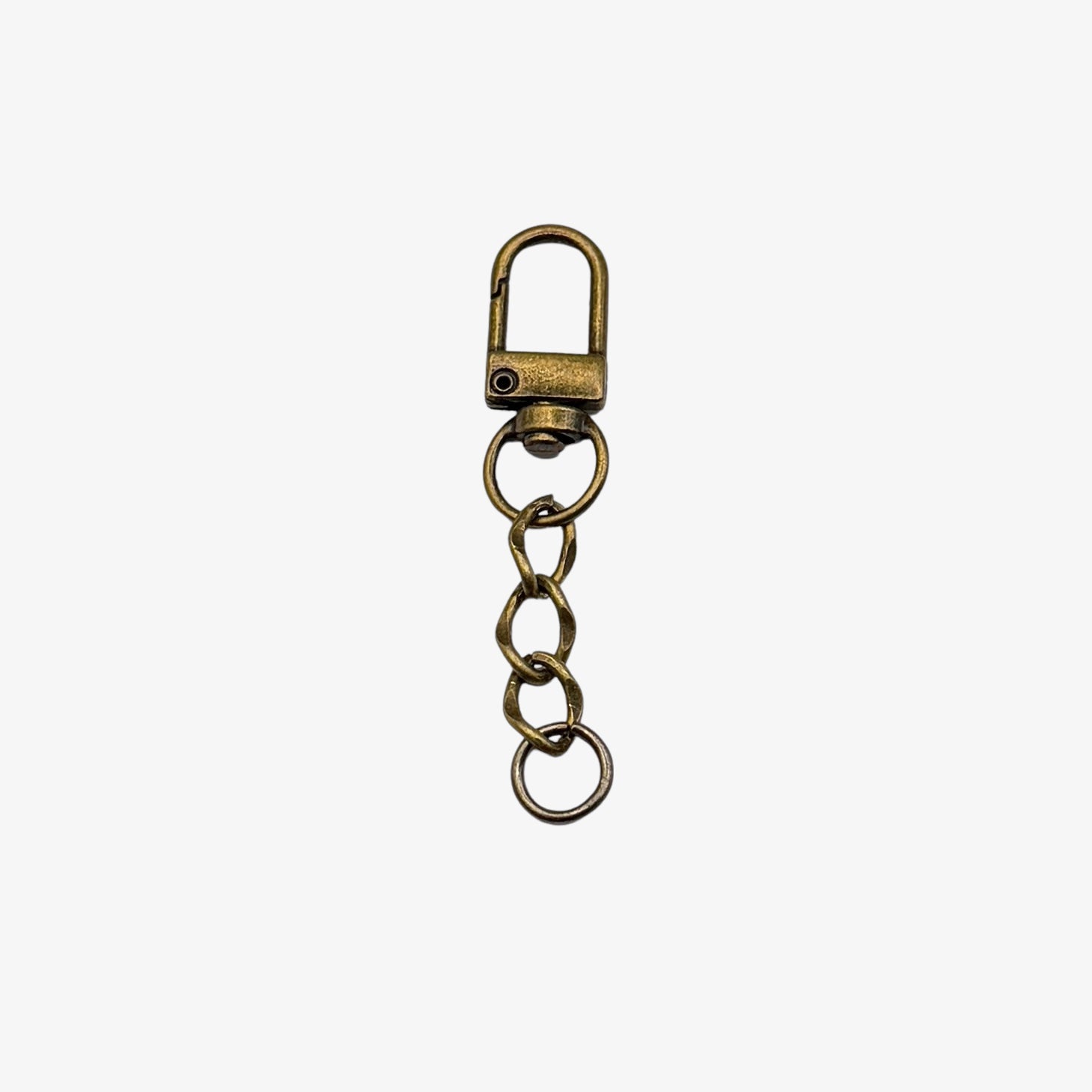 Bronze keychain with clasp on a white background