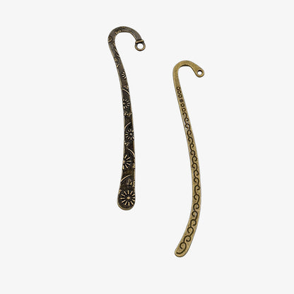 Antique bronze bookmarks with intricate patterns for charms