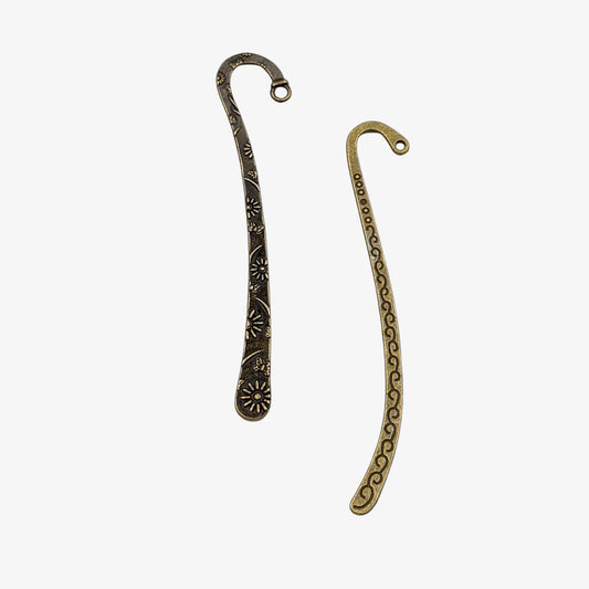 Antique bronze bookmarks with intricate patterns for charms