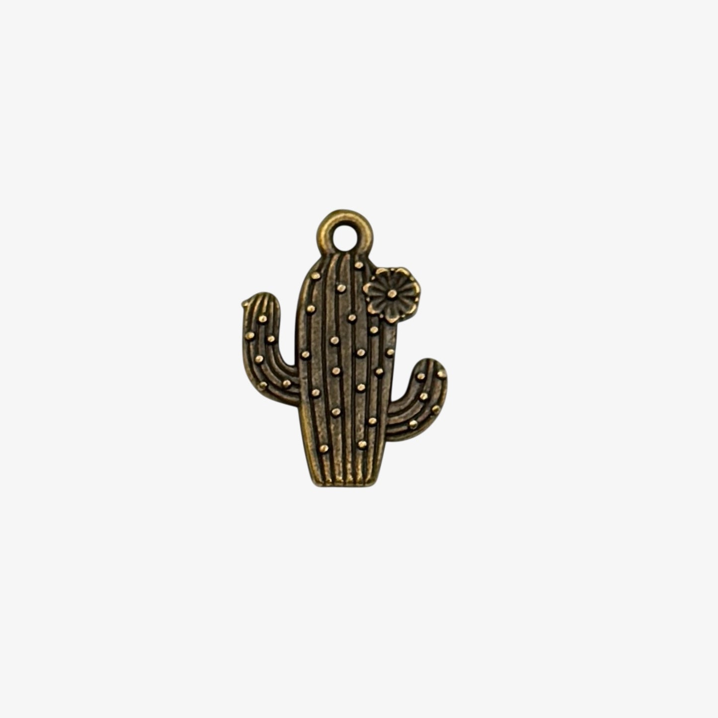 bronze tone cactus flower charm