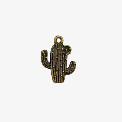 bronze tone cactus flower charm