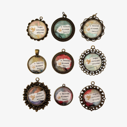Glass cabochon pendants