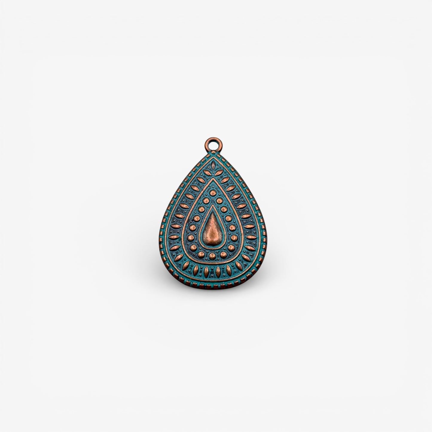 Turquoise Patina Pendants – Copper Tone