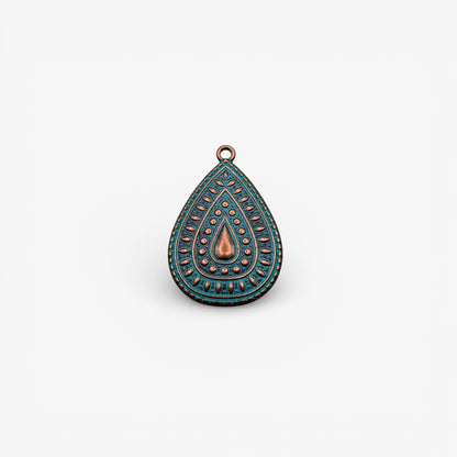 Turquoise Patina Pendants – Copper Tone